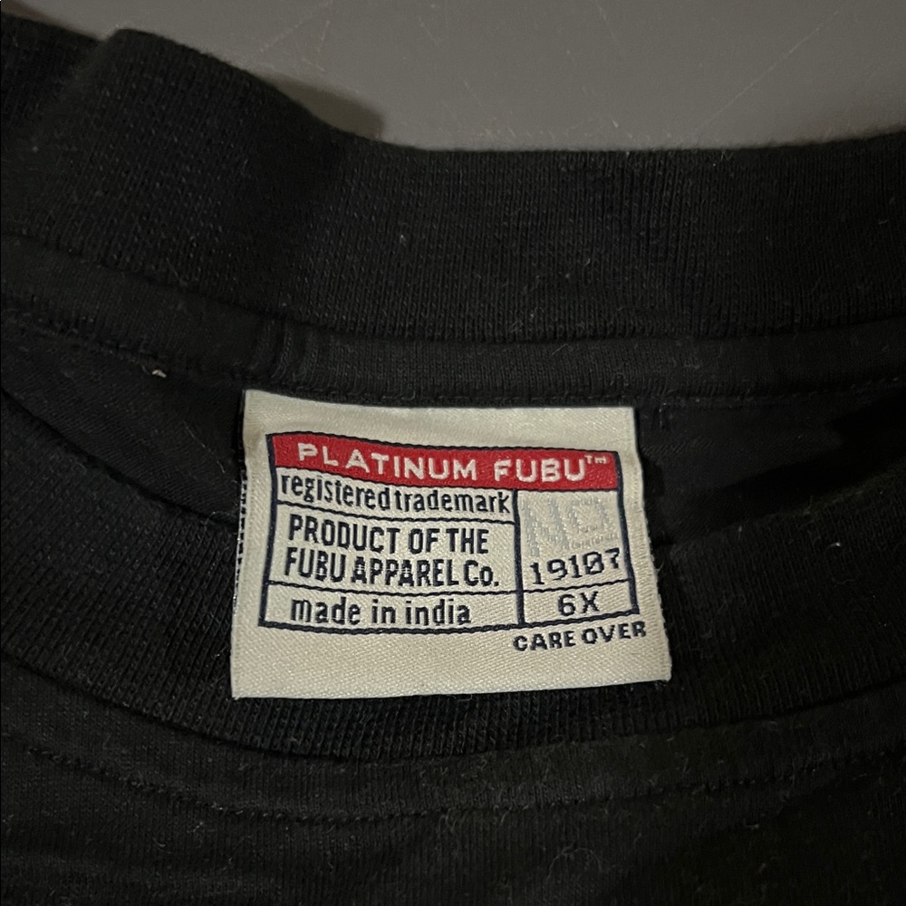 Platinum FUBU Black T-Shirt sz 6X